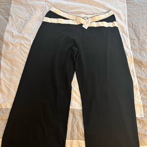 Black and White Wide-Leg Pants